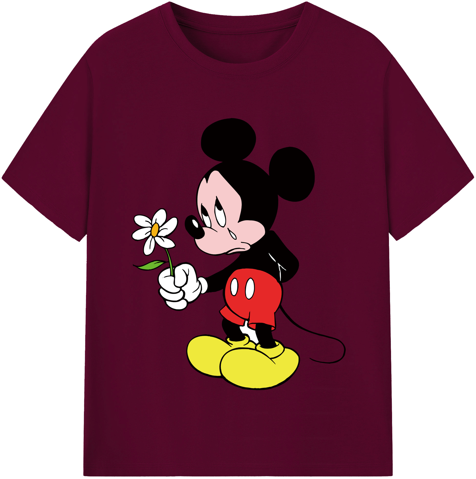 （画像用） ミッキーマウス Mickey Mouse レディースカジュアルプリントTシャツ（綿100％）